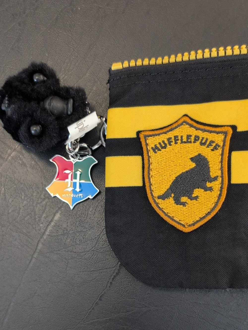 Kipling x Harry Potter Hufflepuff Black & Yellow Zip Pouch